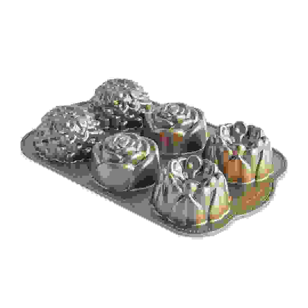 Nordic Ware Cast Aluminum Floral Cakelet Pan (6 Cavities)