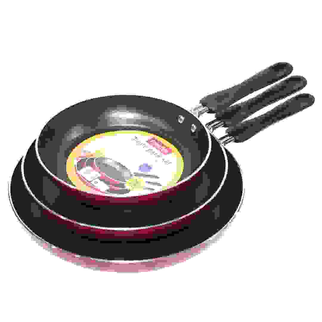 Prestige Triple Fry Pan Set (3 .Pc. Red)