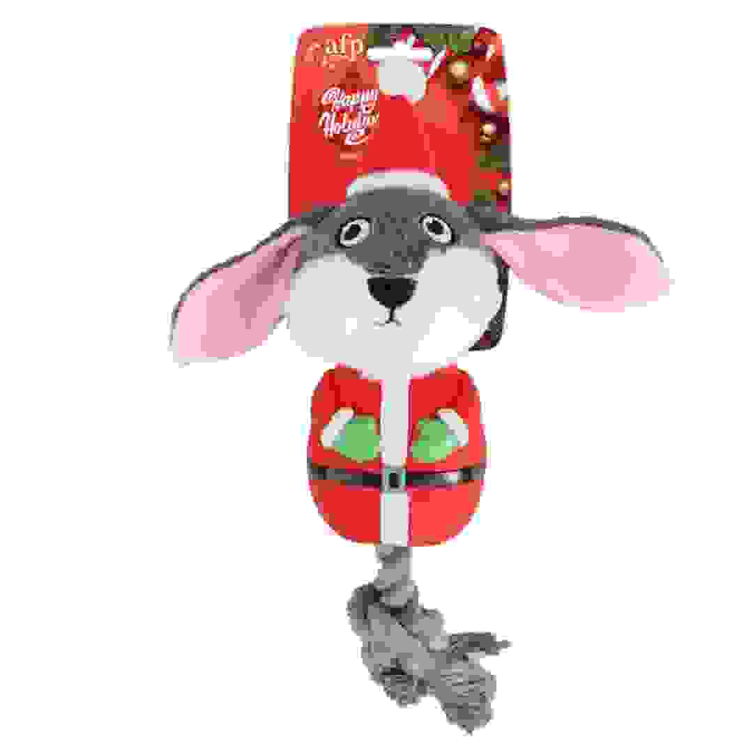 All For Paws Latex Christmas Dog Rope Buddy Santa (38 x 17 cm)