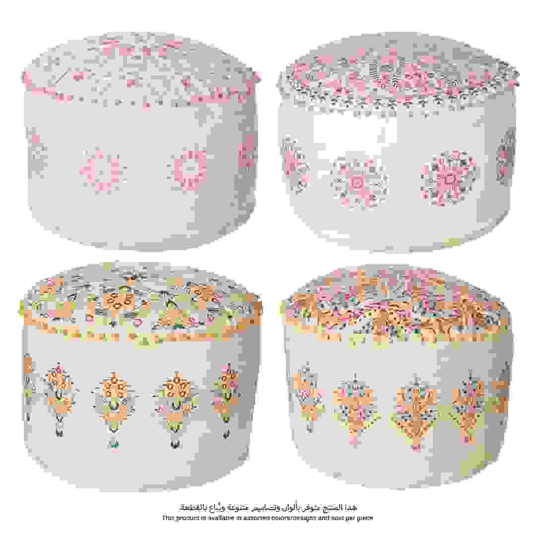 Living Space Cotton Pouf Cushion (Assorted Designs, 49.53 x 38.1 cm)