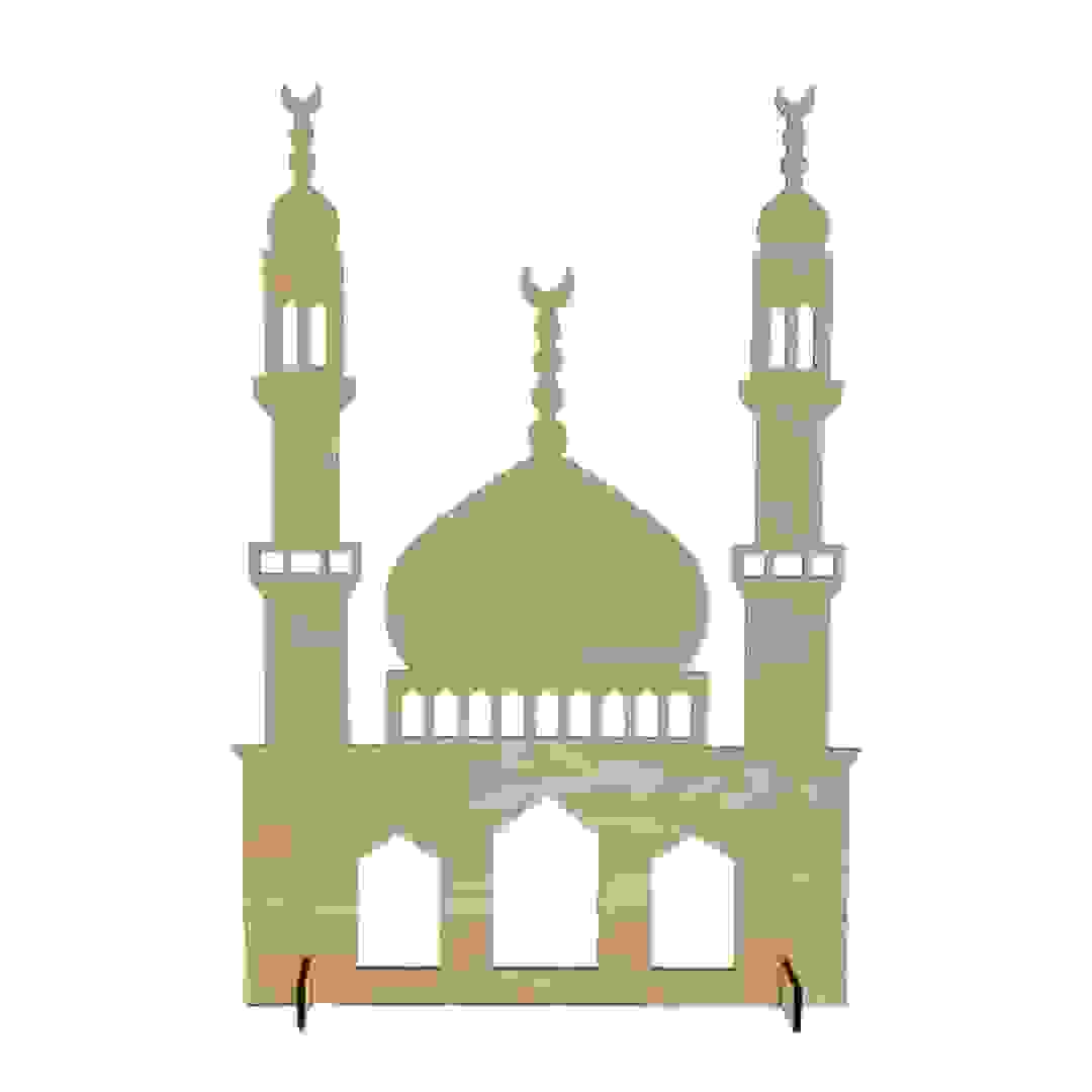 Hilalful Wooden Mosque Standing Display (40 x 27.5 cm)