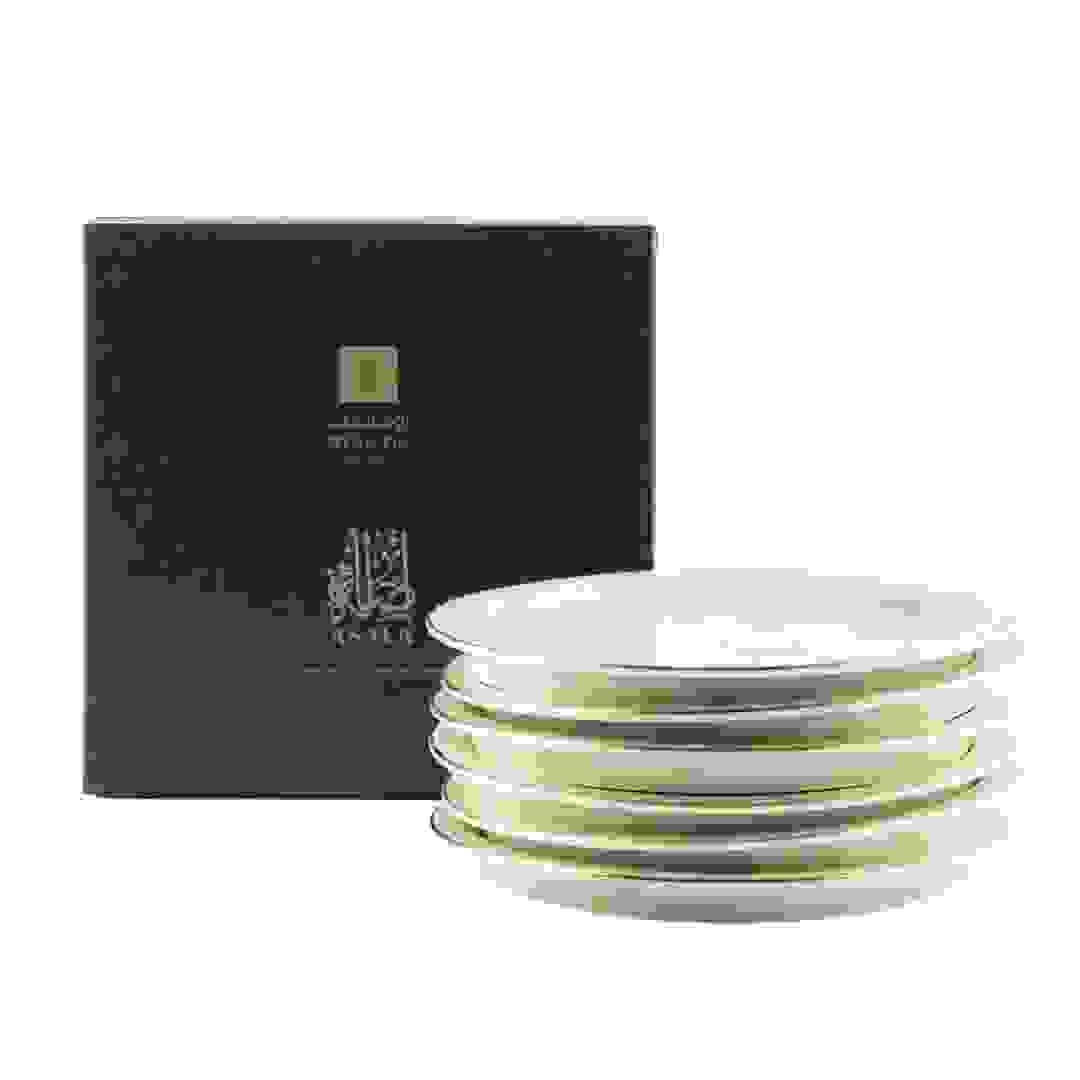 Asala Cake Serving Plates (6 Pc., Beige & Gold)