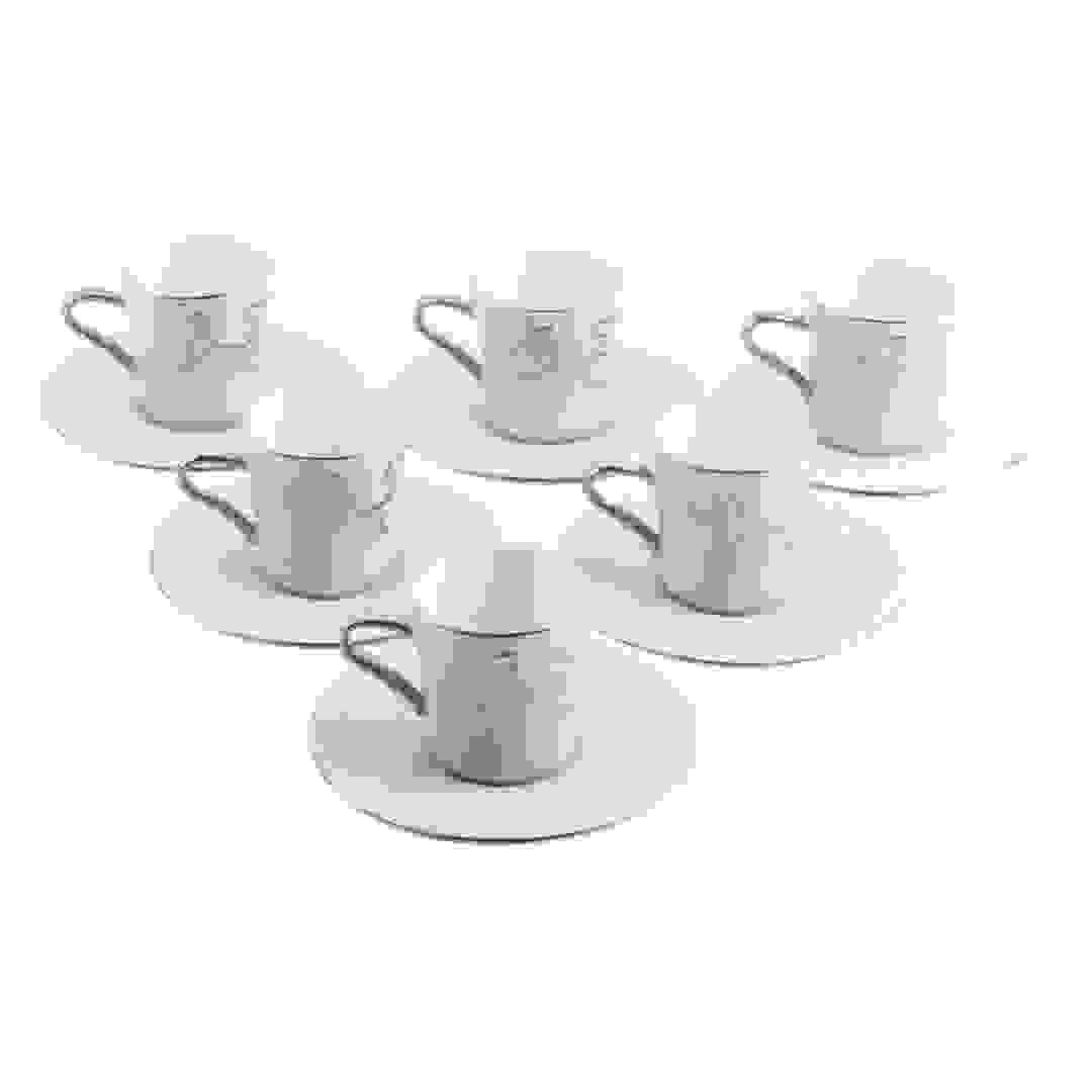 طقم قهوة جوار (فضي وبيج، 12 قطعة)