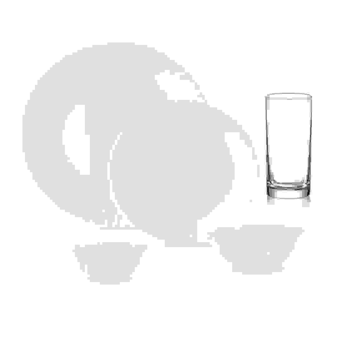 طقم طعام سفرة عادي إندورا أوبال فيستون (أبيض، 20 قطعة)