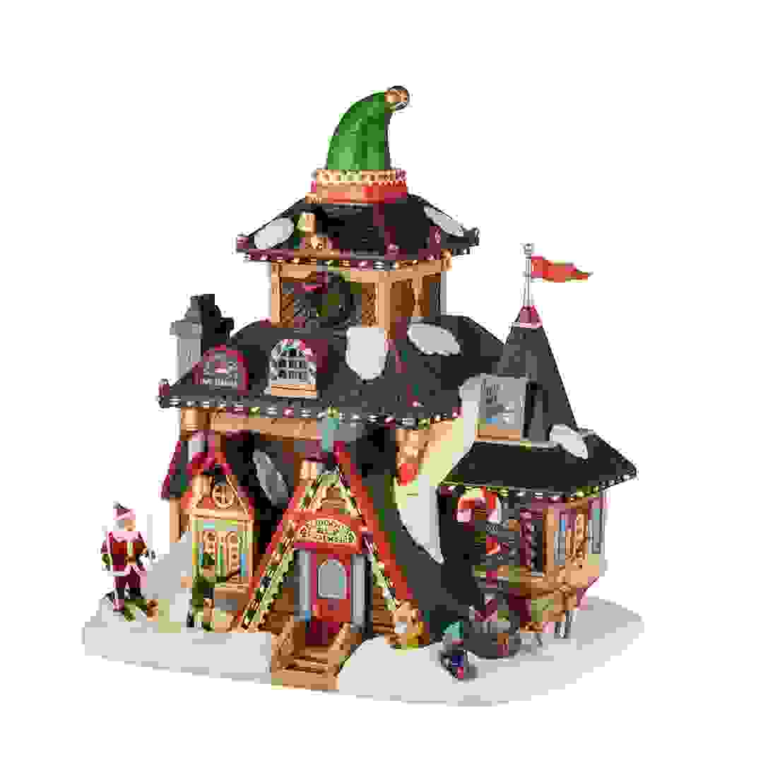 Lemax Elwood's Elf Lodge Battery-Operated Festive Decor (Multicolor, 4.5 V)
