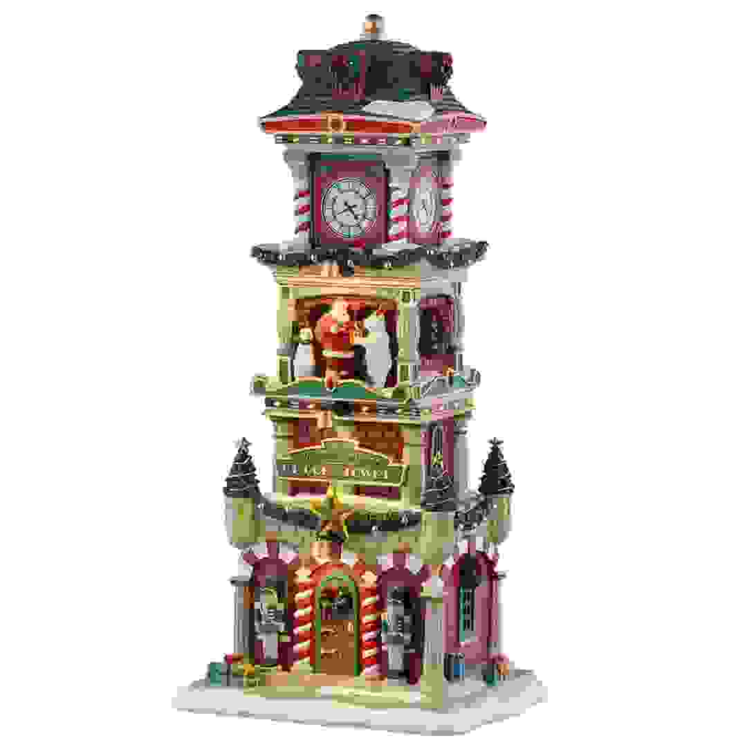 Lemax The Village Square Clock Tower Battery-Operated Festive Decor (Multicolor, 4.5 V)