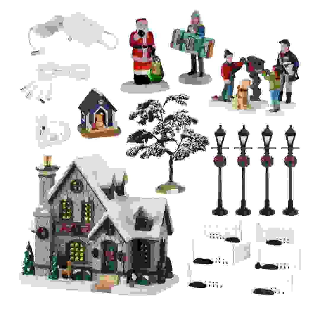 Lemax White Christmas Set Festive Decor W/Adaptor (Multicolor, 550 mAh)
