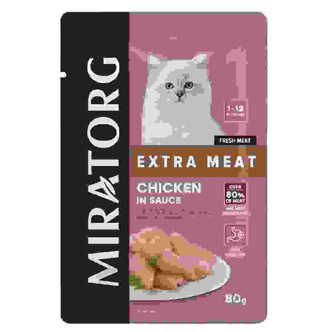 طعام قطط رطب ميراتورغ إكسترا ميت دجاج في صلصة للقطط الصغيرة (80 جرام)