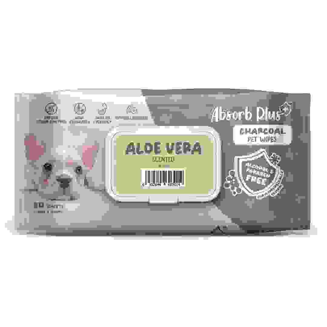 Absorb Plus Charcoal Pet Wipes Pack (Aloe Vera Scented, 80 Pc.)