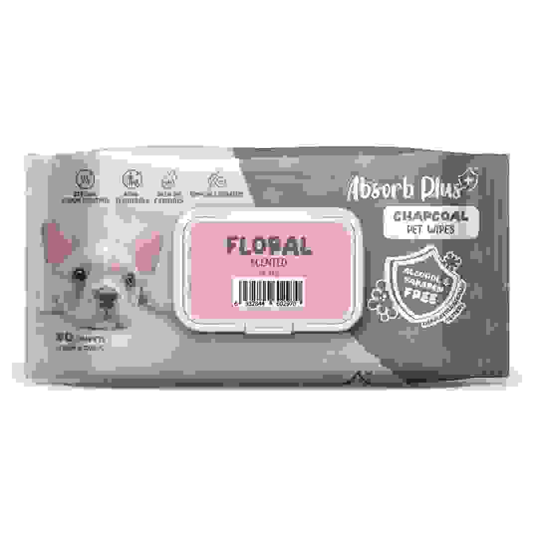Absorb Plus Charcoal Pet Wipes Pack (Floral Scented, 80 Pc.)