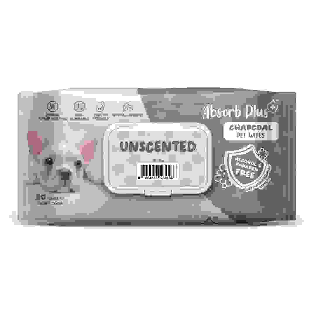 Absorb Plus Charcoal Pet Wipes Pack (Unscented, 80 Pc.)