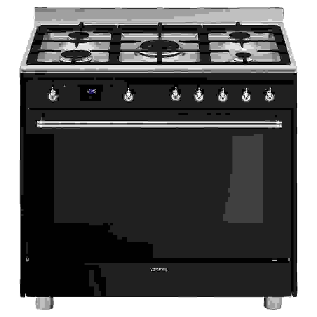 SMEG Freestanding Concert 5-Burner Gas Cooker W/Electric Oven, SSA91MABL2 (90 x 90 x 60 cm)