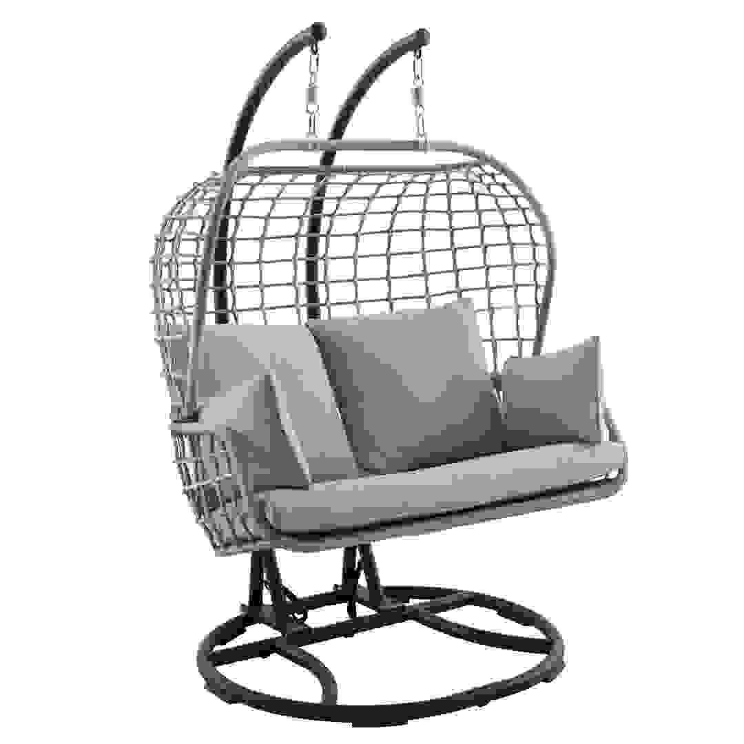 كرسي فولاذي معلق بيضوي التصميم سعة شخصين