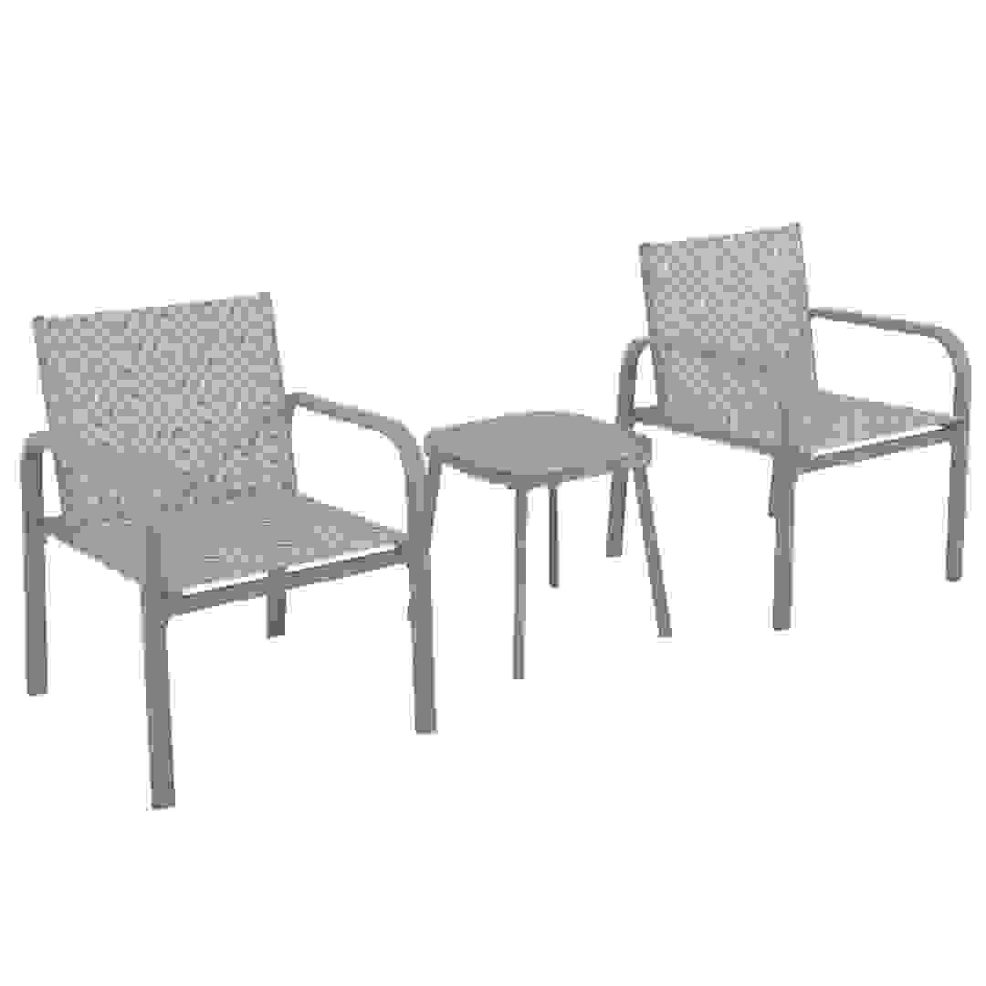 Lisbon Aluminum Textilene Bistro Set (Green, 69 x 61 x 80 cm, 3 Pc.)