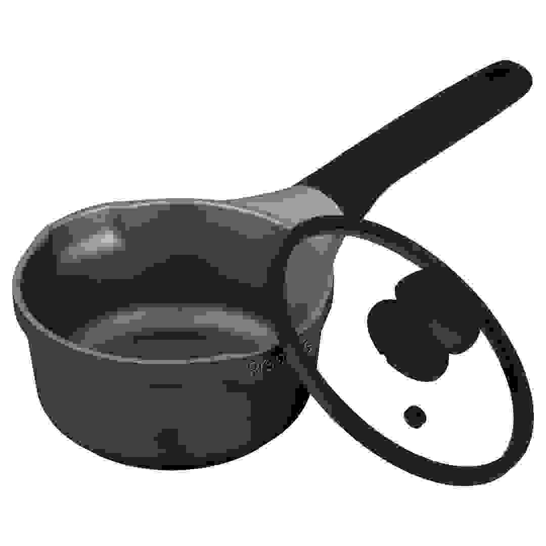 Prestige Essential Cast Aluminum Saucepan W/Glass Lid (Black, 16 cm)