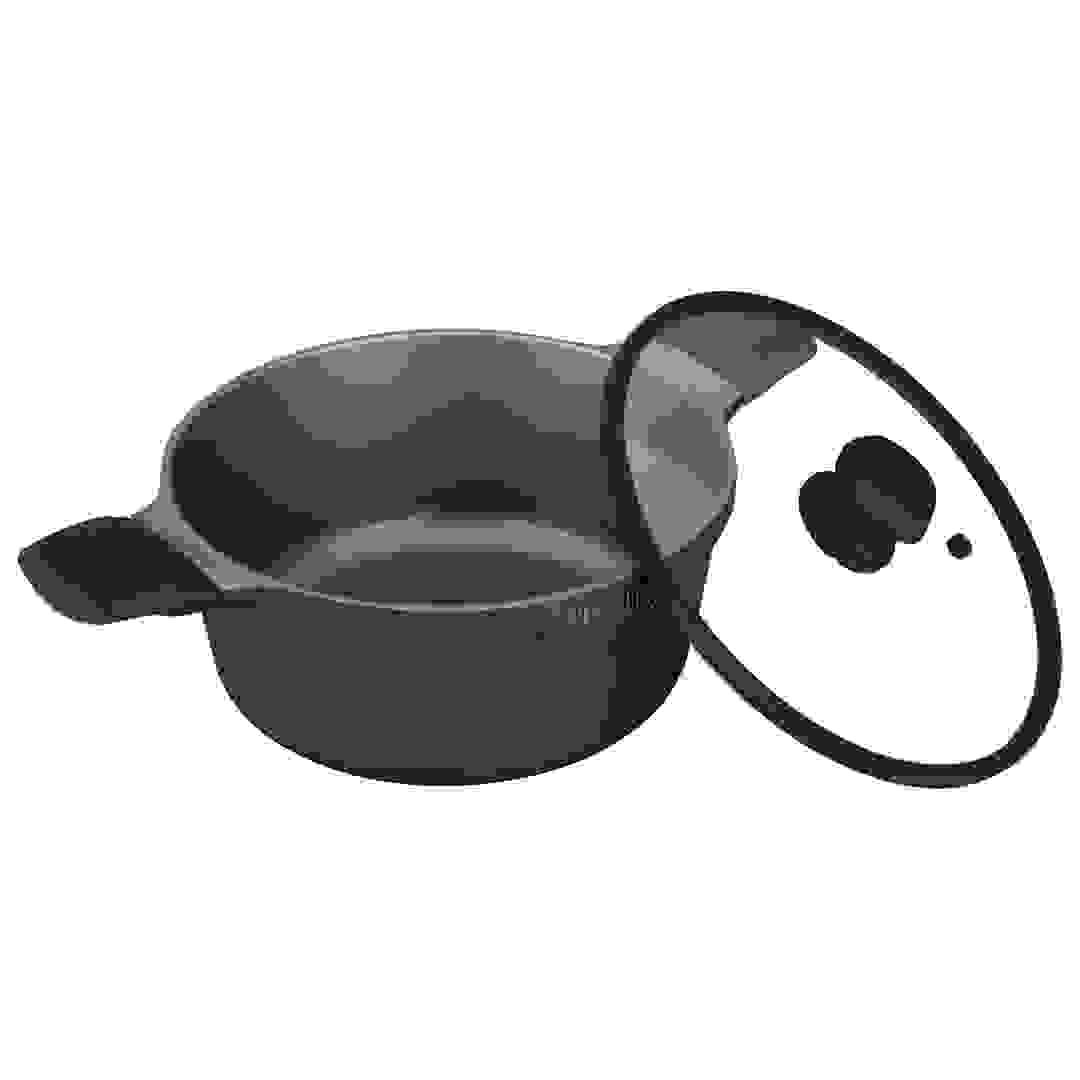 Prestige Essential Cast Aluminum Casserole W/Glass Lid (Black, 20 cm)