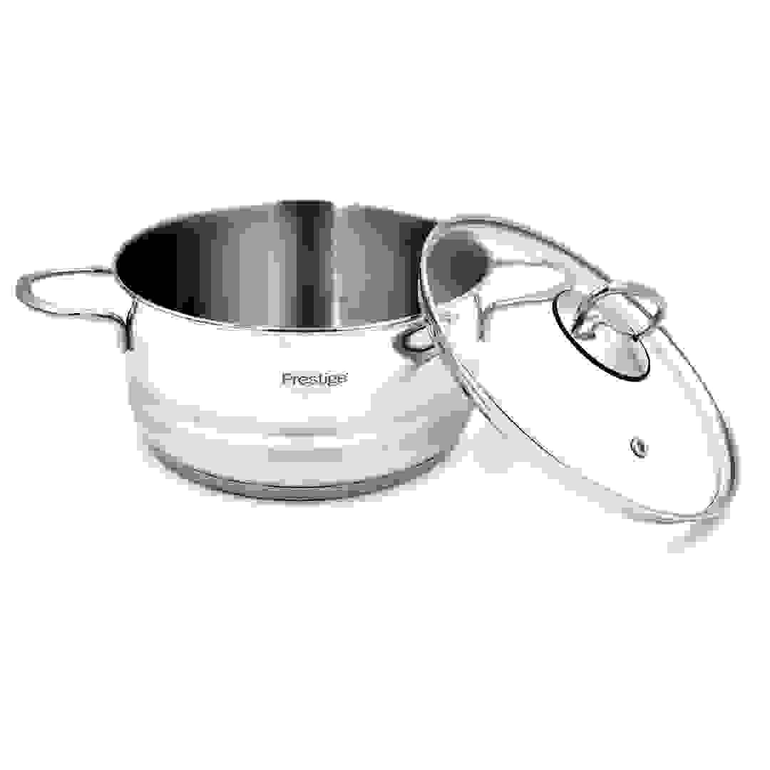 Prestige Infinity Stainless Steel Induction Compatible Covered Stockpot (Silver, 11 L, 28 cm)