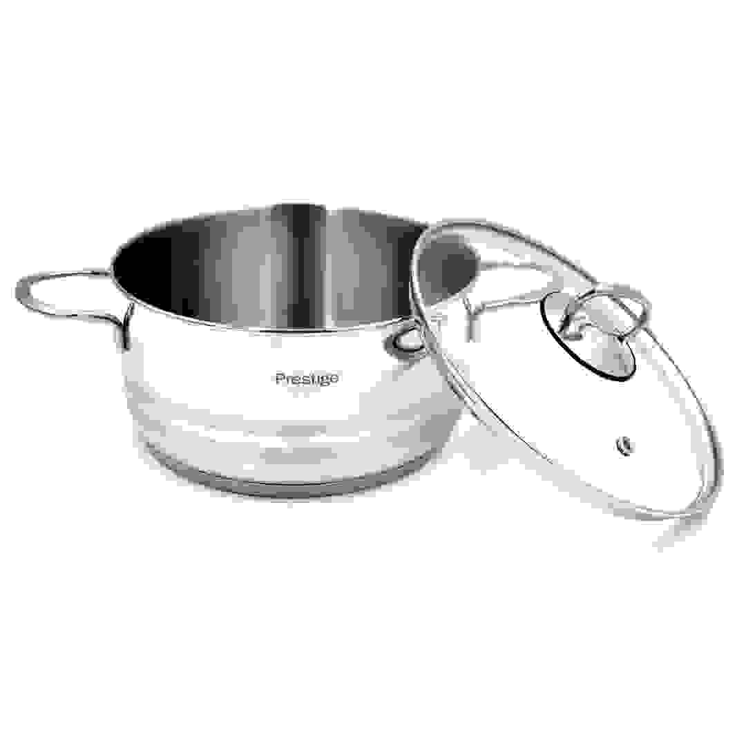 Prestige Infinity Stainless Steel Induction Compatible Covered Stockpot (Silver, 30 cm)