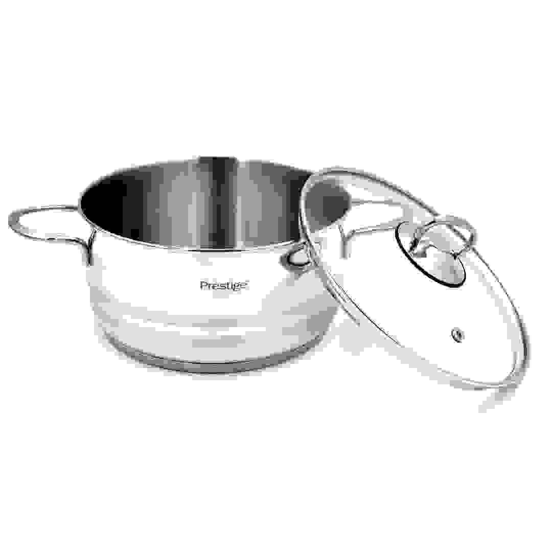 Prestige Infinity Stainless Steel Induction Compatible Covered Stockpot (Silver, 32 cm)