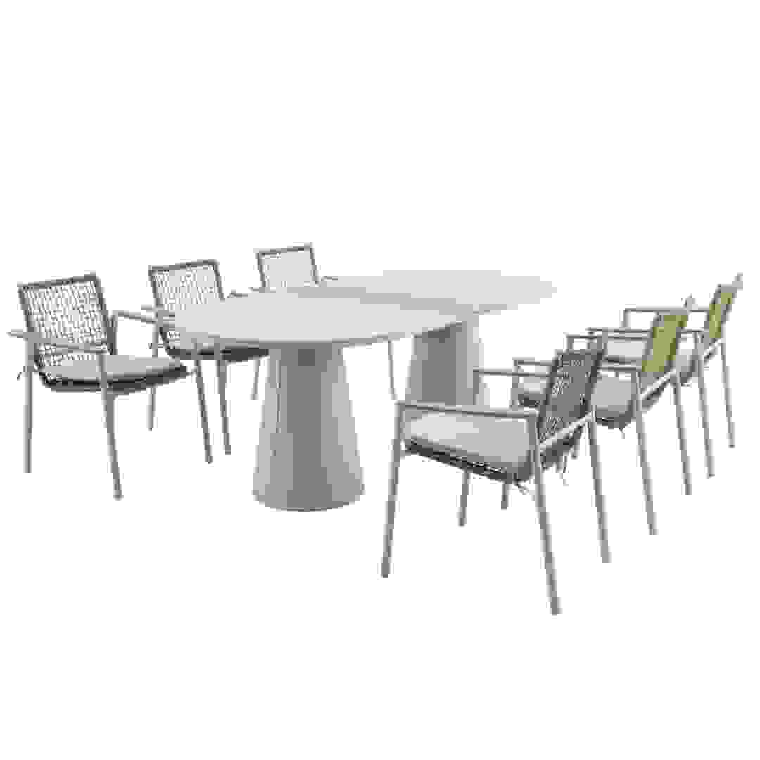 Vallonia 6 Seater Aluminum Outdoor Dining Set