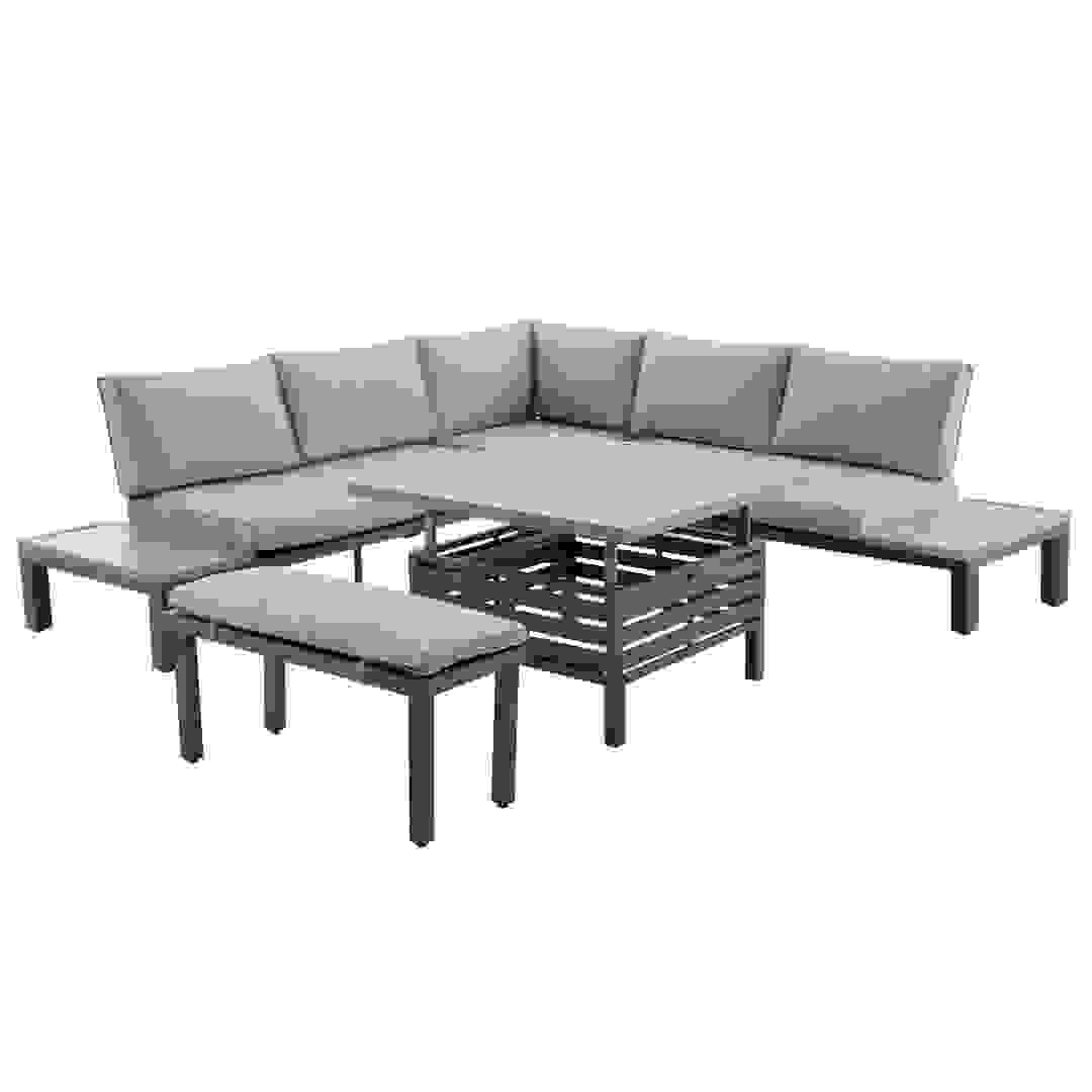 Lanza Aluminum Corner Outdoor Sofa Dining Set (80 x 170 x 69 cm)