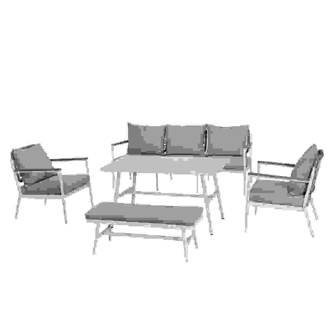 Athens 5-Seater Aluminum Wicker Outdoor Sofa Set (185 x 77 x 80.5 cm)