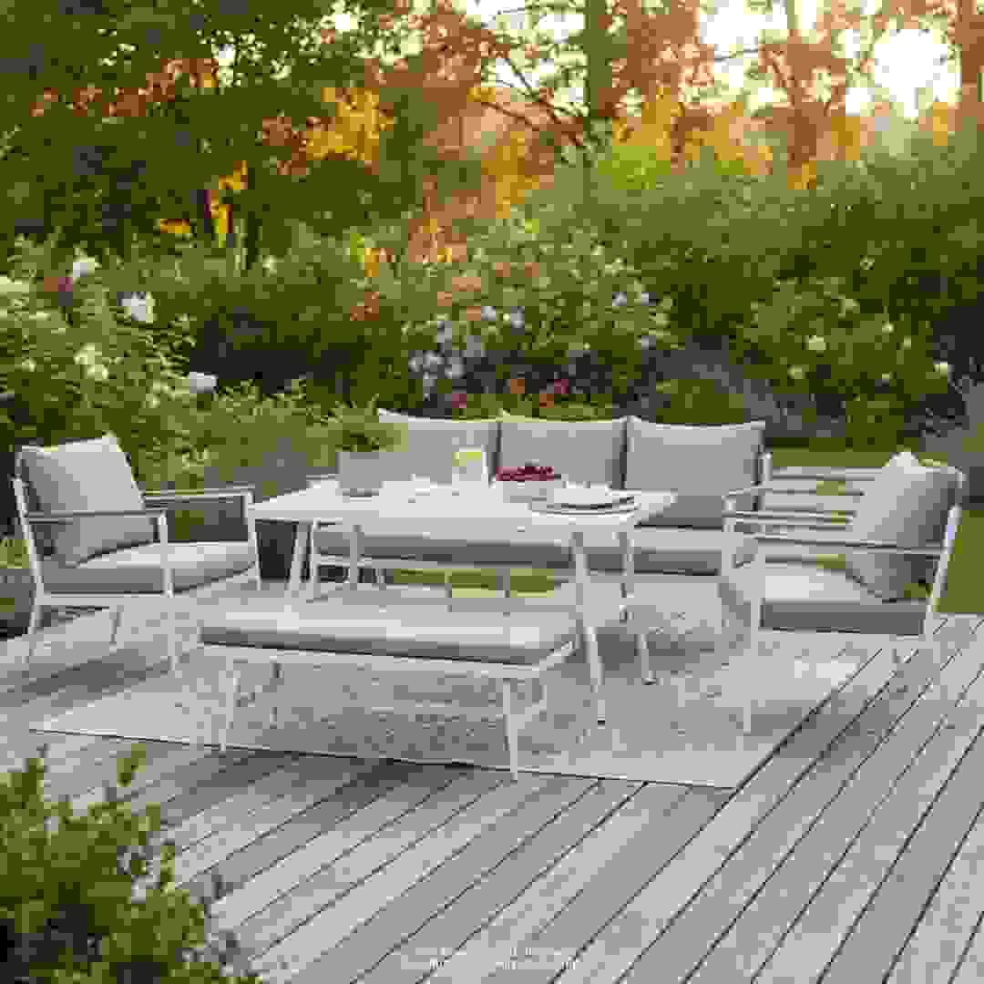Athens 5-Seater Aluminum Wicker Outdoor Sofa Set (185 x 77 x 80.5 cm)