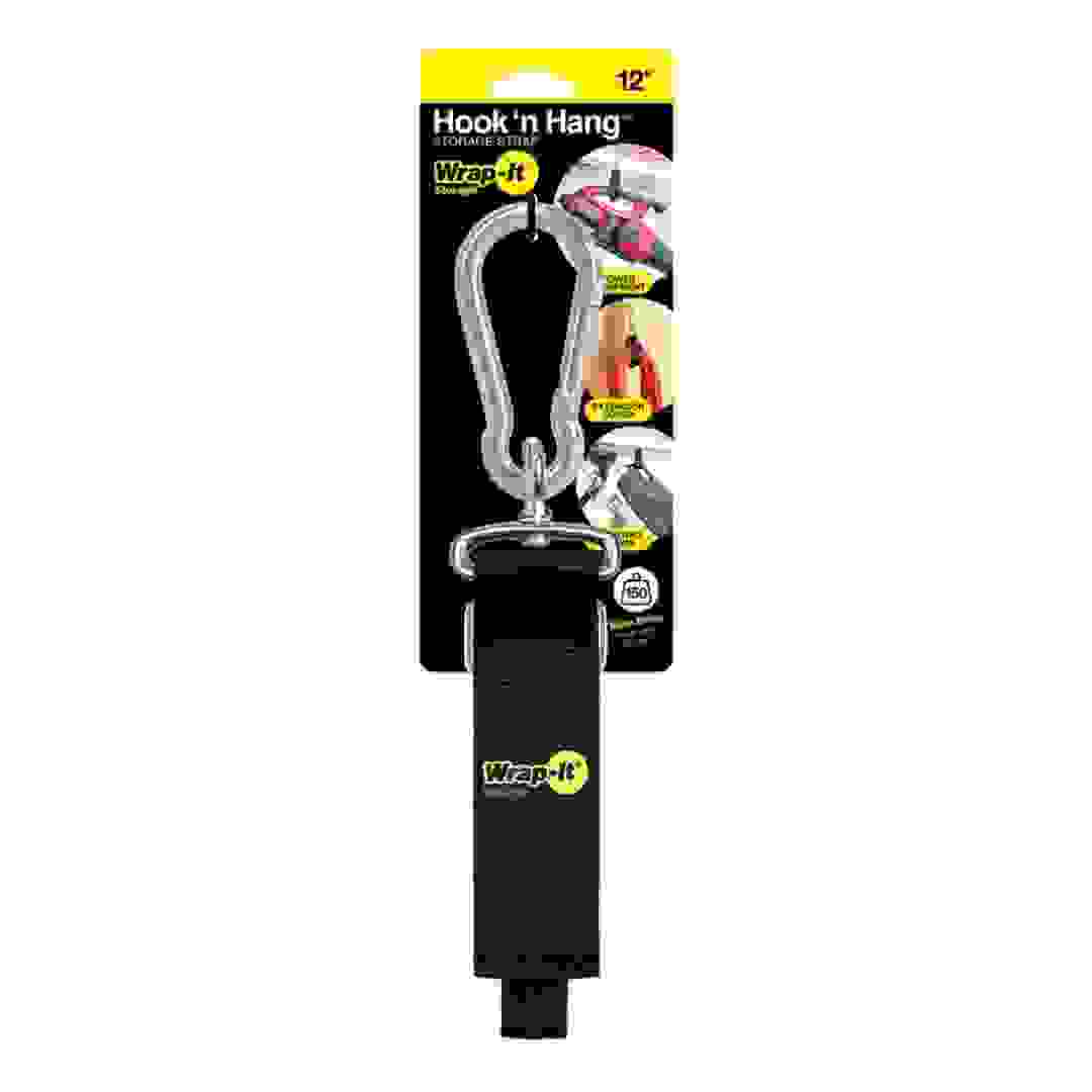 Wrap-It Hook n Hang Storage Stap (Black, 30 cm)