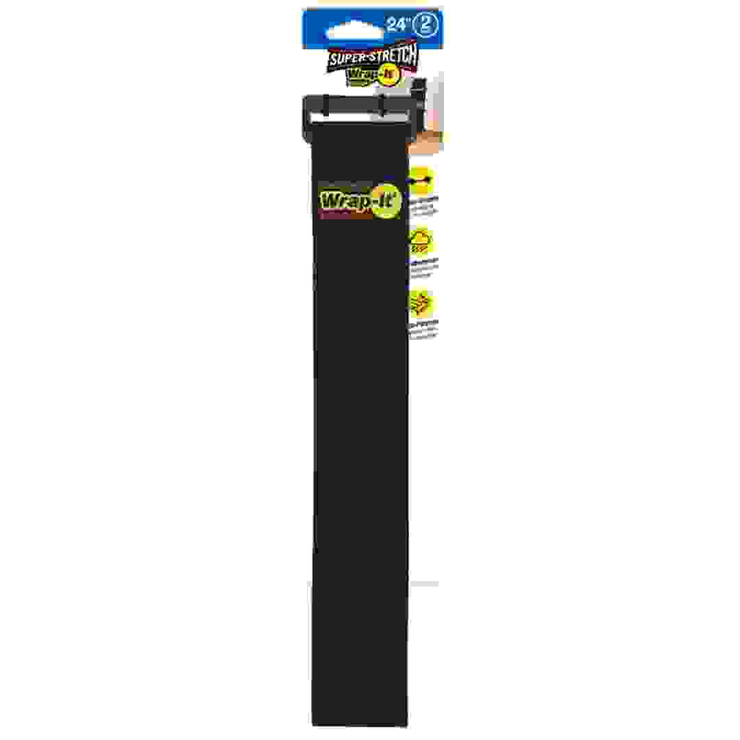 Wrap-It Super Stretch Storage Straps Pack (Black,  60.9 cm, 2 Pc.)