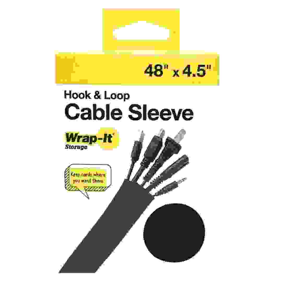 Wrap-It Hook & Loop Cable Sleeve (Black, 121.9 x 11.4 cm)