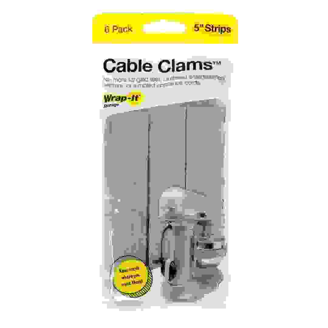 Wrap-It Cable Clams Nylon Cord Organizer Strips Pack (Gray, 12.7 cm, 5 Pc.)