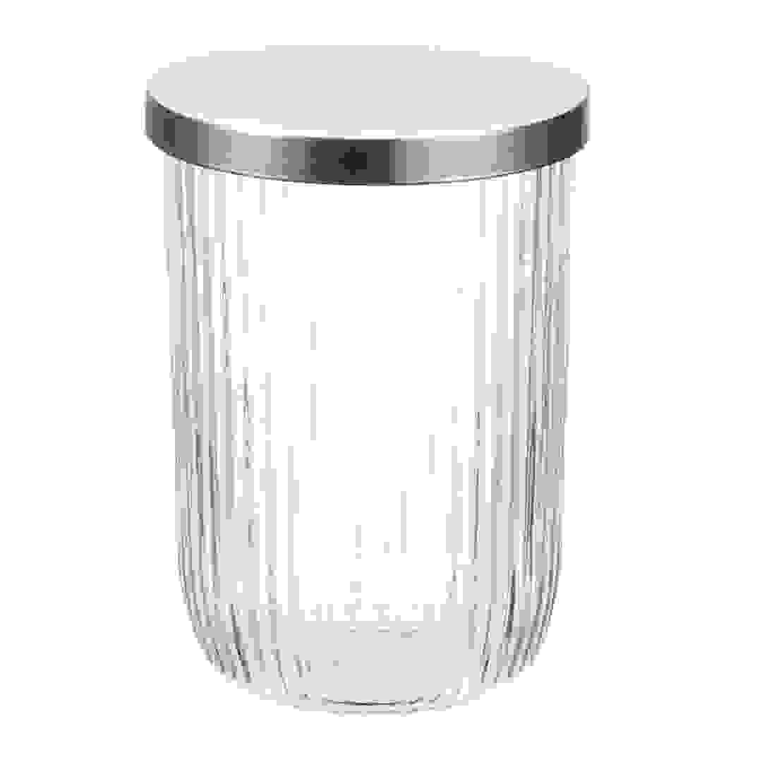 علبة زجاجية مزخرفة مع غطاء انترد يزاين (8.6 × 8.6 × 12 سم)