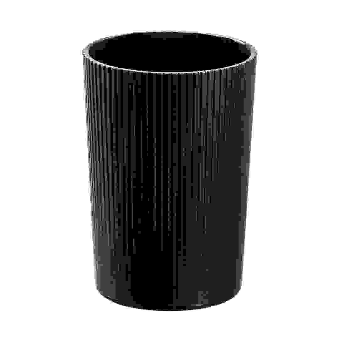 حامل فراشي أسنان بلاستيكي مزخرف انتر ديزاين (أسود، 8 × 8 × 11.4 سم)