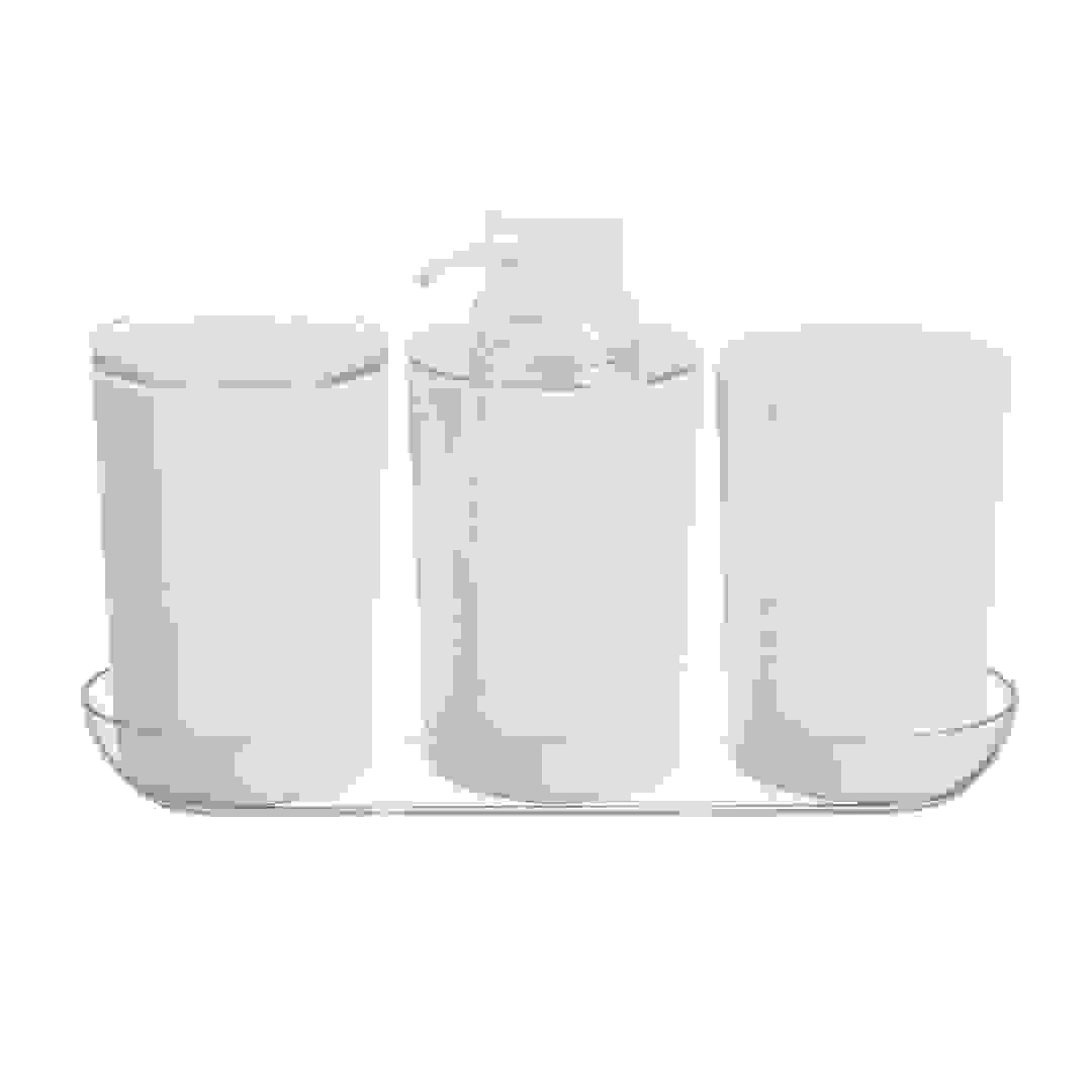 طقم موزع صابون مزخرف مع صينية انتر ديزاين (25 × 9 × 17 سم، 4 قطع)