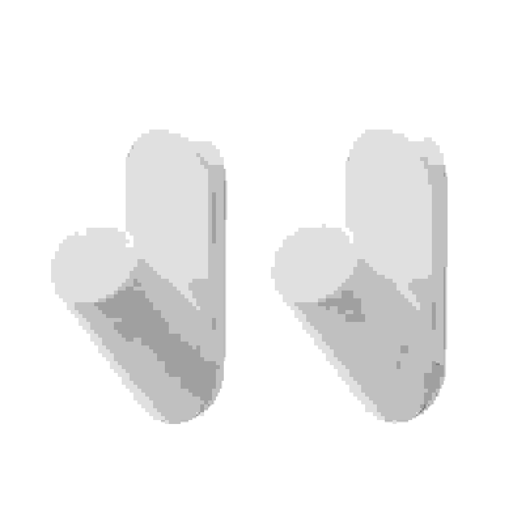 Interdesign Self-Adhesive Wall Hook Set (10 x 4.5 x 12.5 cm, White, 2 Pc.)