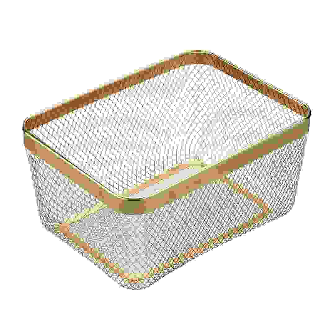 Interdesign Meshi Metal Pantry Basket (Brass, 31 x 23.5 x 15.8 cm)