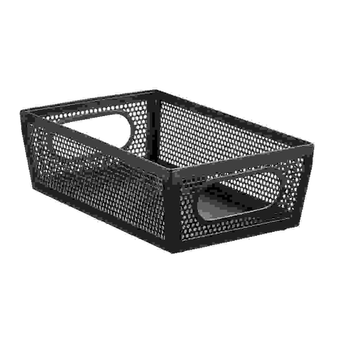 Interdesign Perforated Metal Bin (Black, 25.4 x 15 x 7.6 cm)