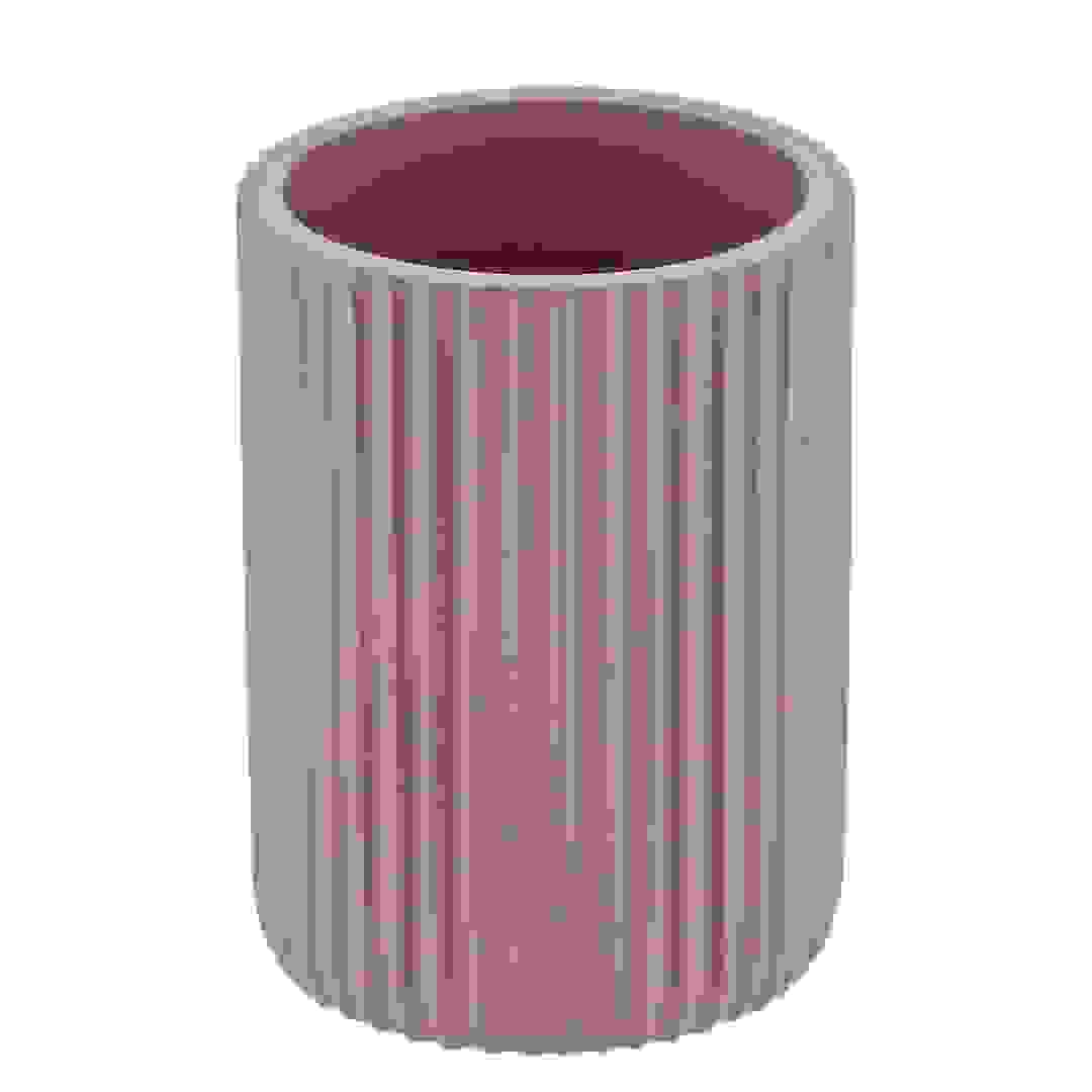 Tendance Polyresin Tumbler W/Rounded Strips (Cappuccino, 7 x 7 x 9.5 cm)