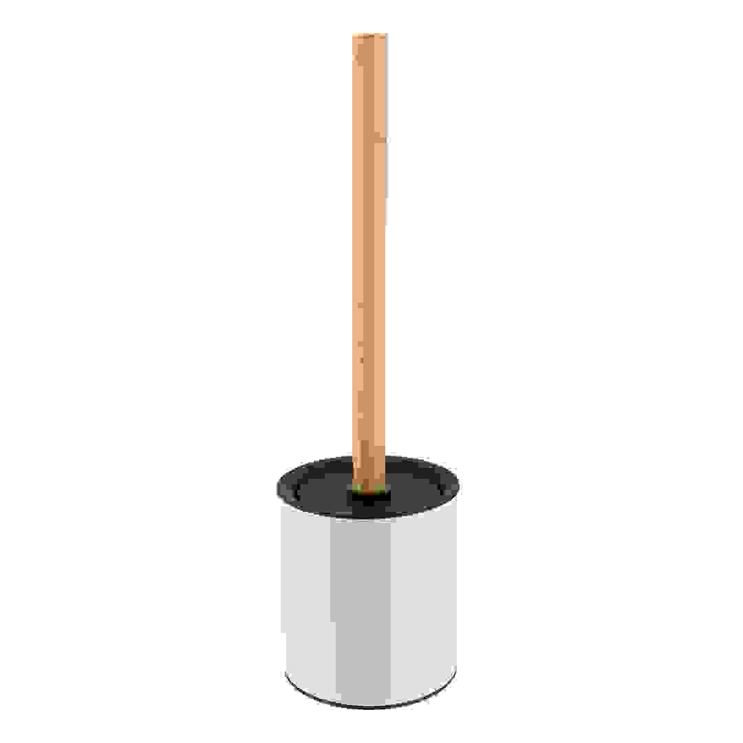 Tendance Toilet Brush W/Bamboo Stem & Metal Base (White, 10.2 x 10.2 x 37.5 cm)