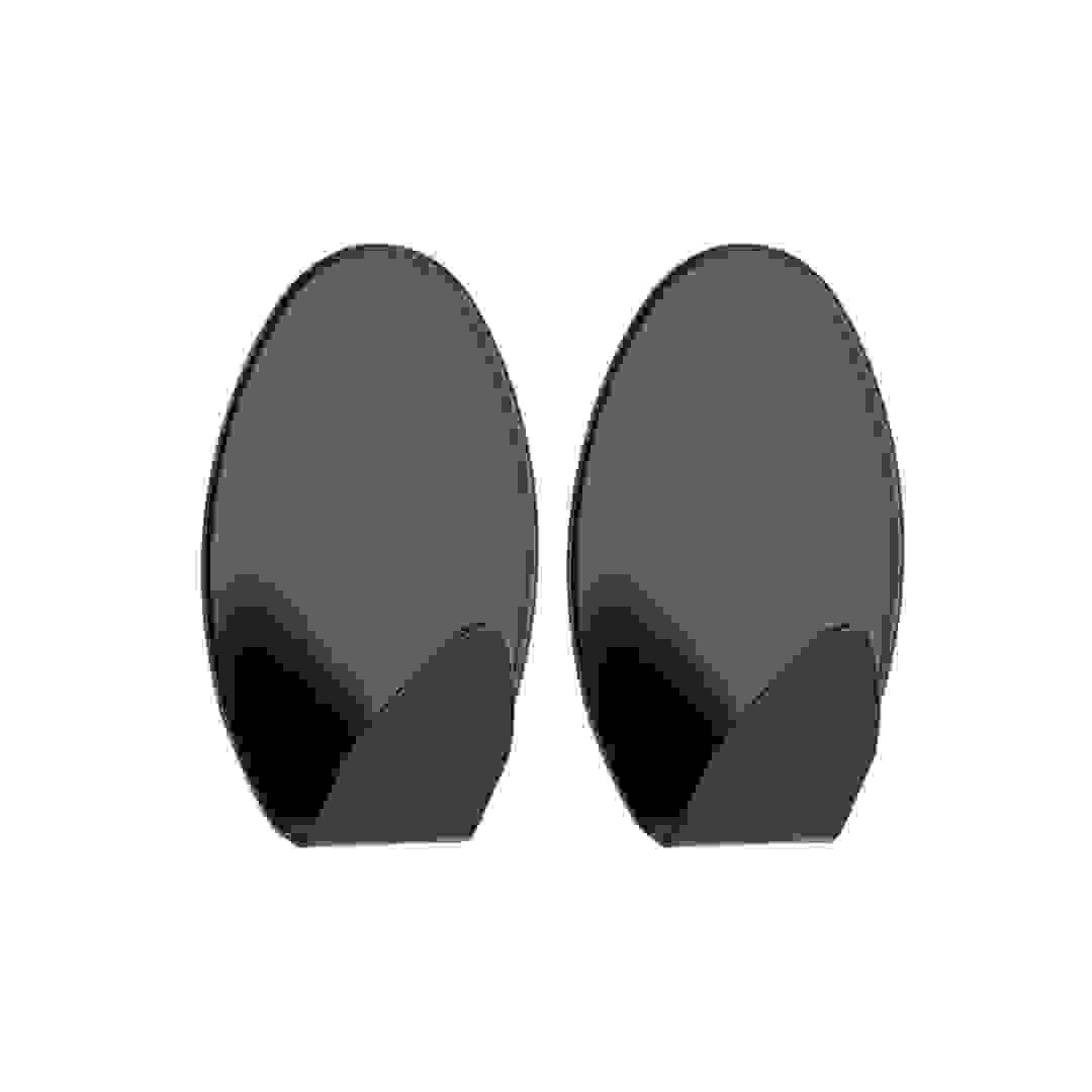 طقم خطافات بيضوية ستانلس ستيل تندانس ثري إم (أسود، 2 قطع)