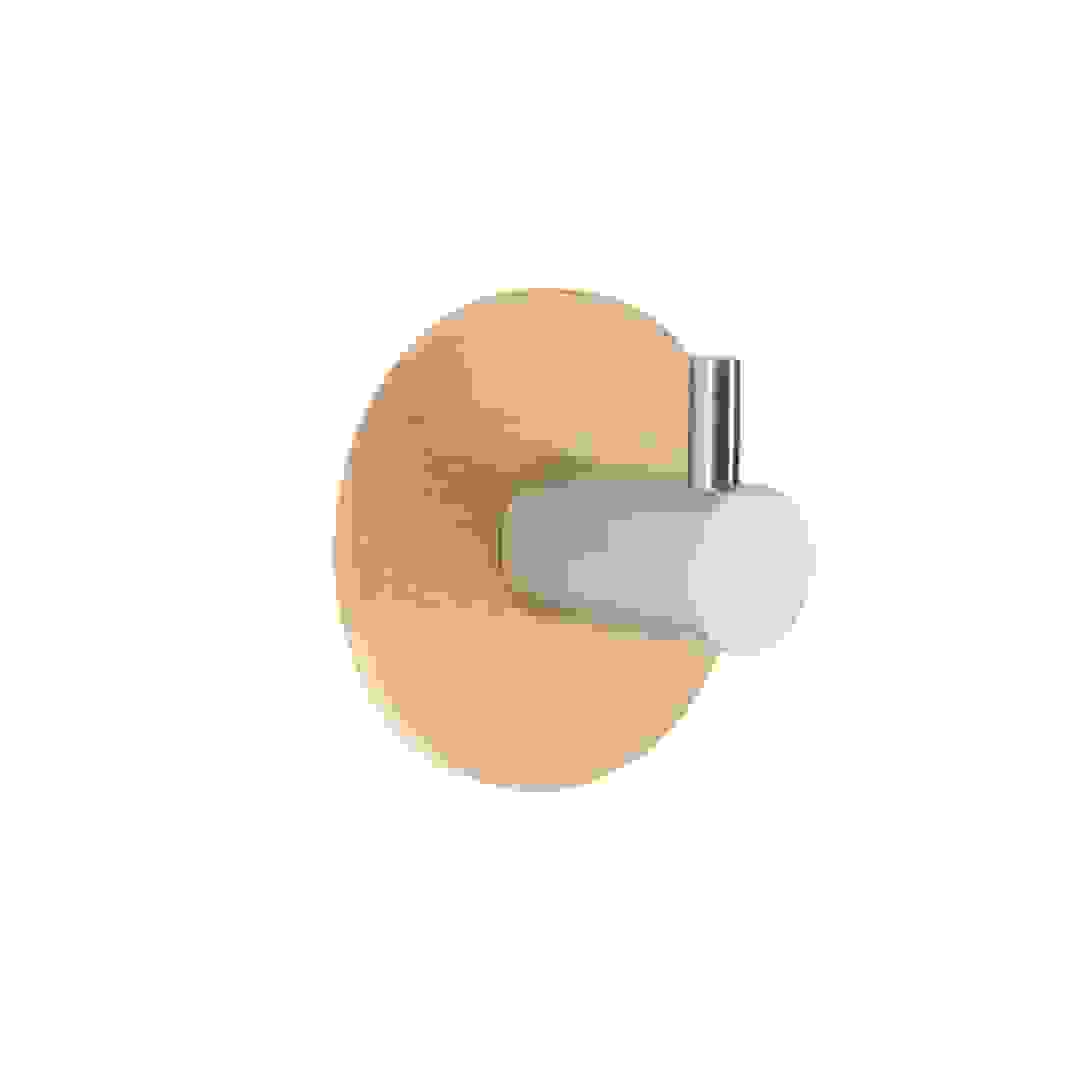 Tendance 3M Metal Hook W/Bamboo Base (Chrome, 3.5 cm)