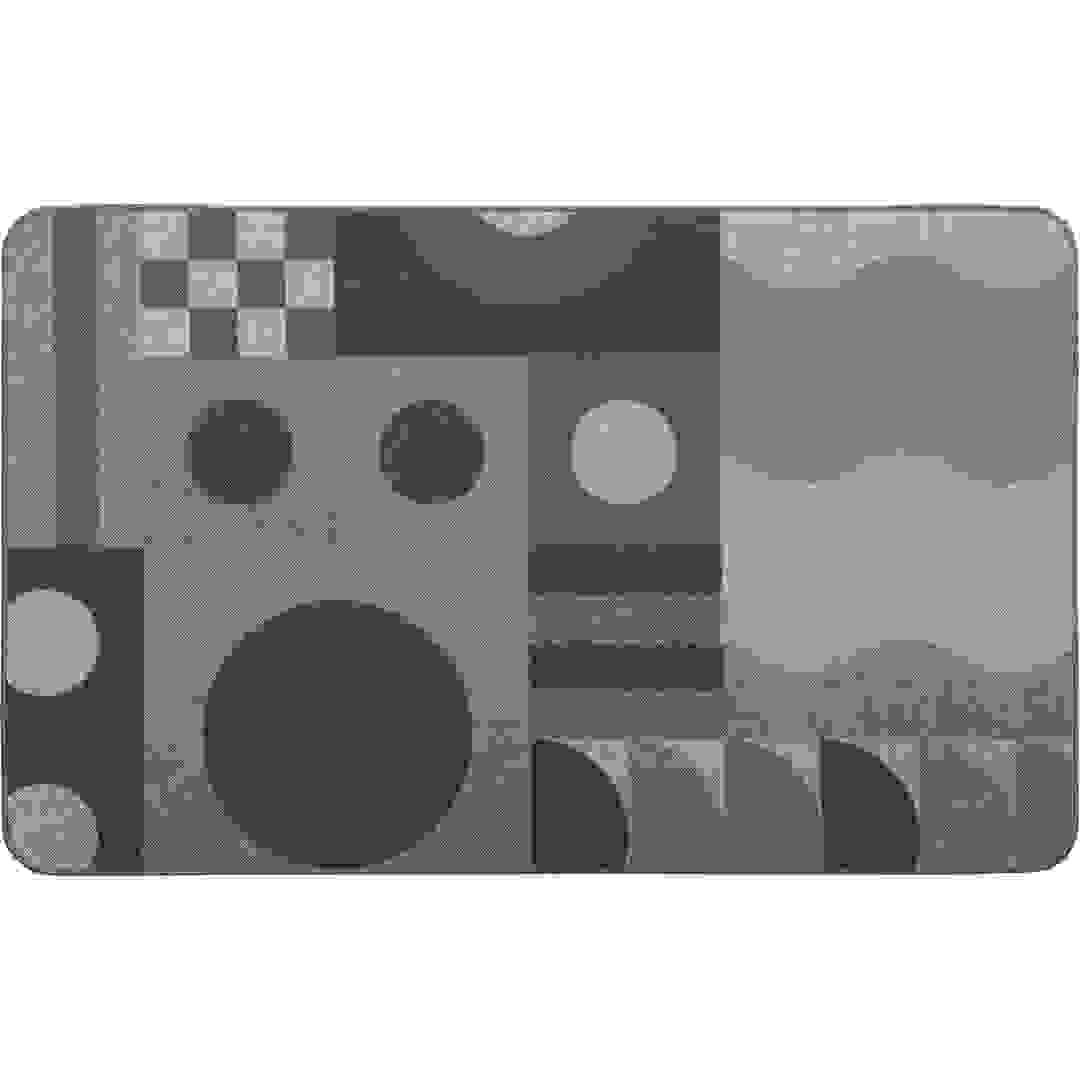 بساط مطبخ بتصميم طباعي بوليستر لوانس (رمادي طبيعي، 50 × 80 سم)