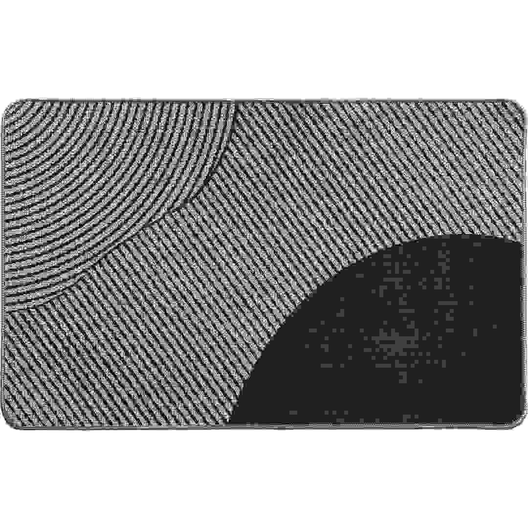 بساط مطبخ بتصميم طباعي بوليستر مخمل لوانس (رمادي رملي، 50 × 80 سم)