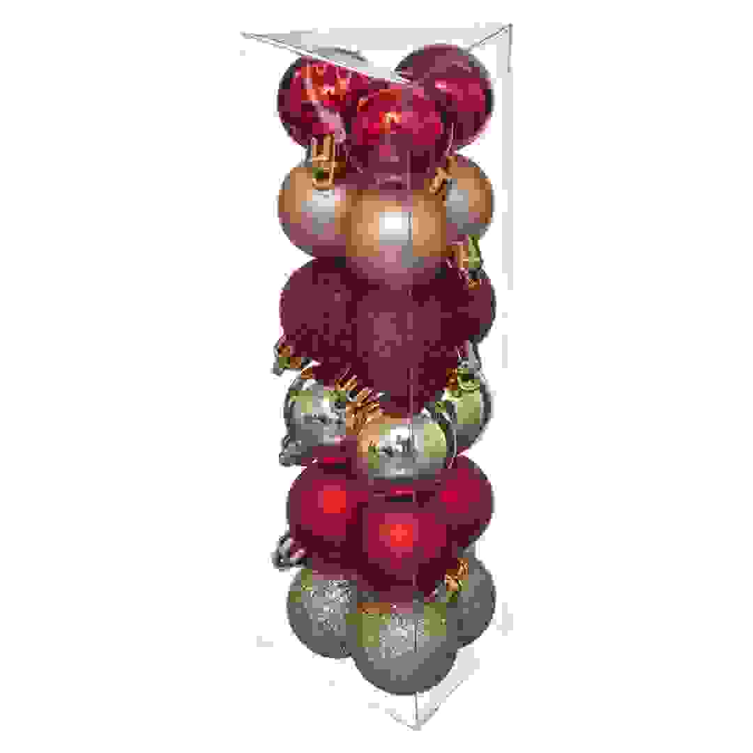 Atmosphera Christmas Tree Balls Set Festive Décor (18 Pc, 30 cm, Assorted Colors)