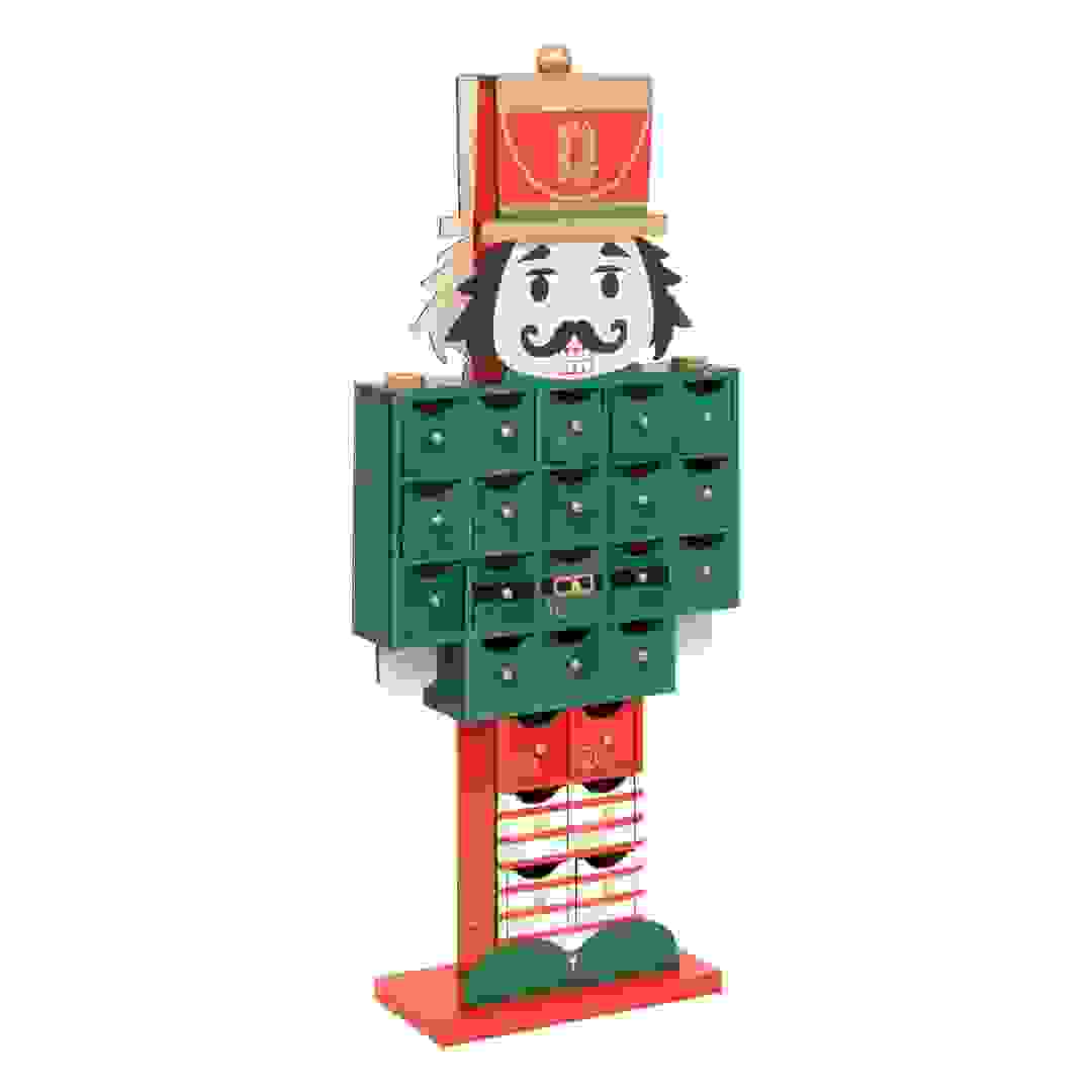 Atmosphera Nutcracker Advent Calendar Festive Décor (20.2 x 8 x 47.8 cm, Green)