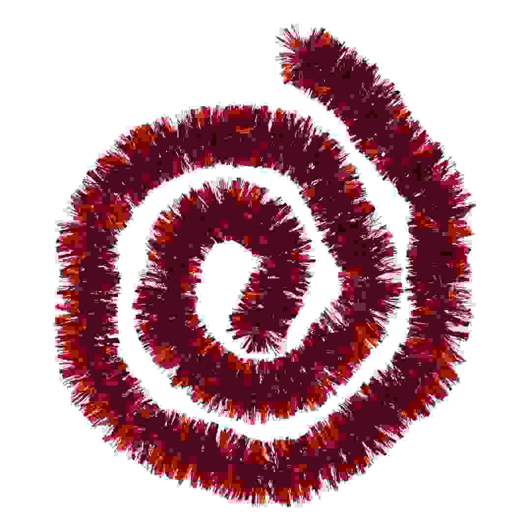 Atmosphera Long Laser Tinsel Festive Décor (10 x 3 cm, Red)