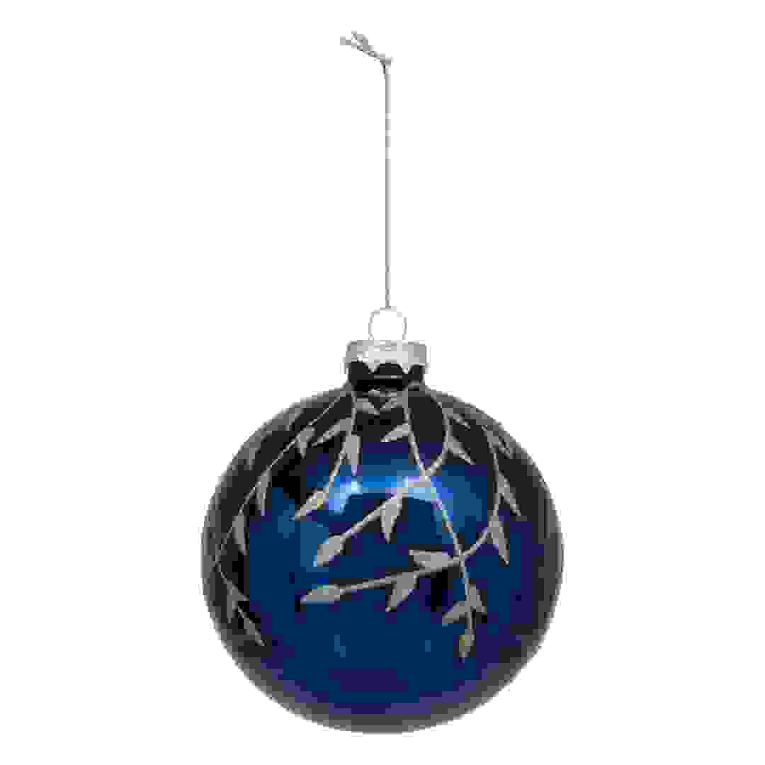 Atmosphera Hanging Christmas Branch Ball (10 cm, Blue/Gold)