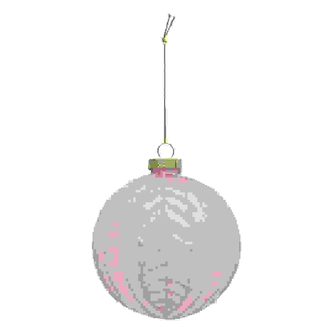 Atmosphera Hanging Christmas Leave Ball (10 cm, Pink)