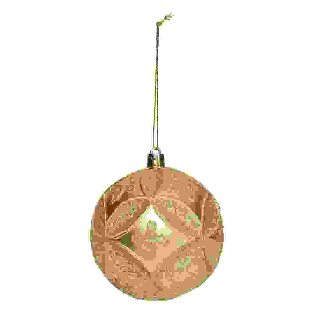 Atmosphera Relief Glitter Bauble (8 cm, Gold)
