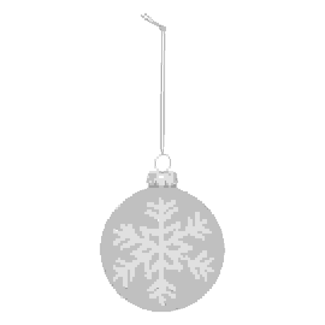 Atmosphera Snowflake Glass Bauble (7 cm, Light Blue)